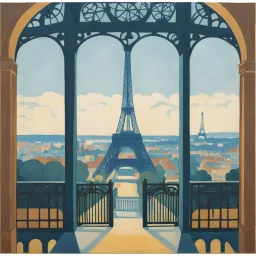 [estampe] from inside the Eiffel tower / Maurice Denis