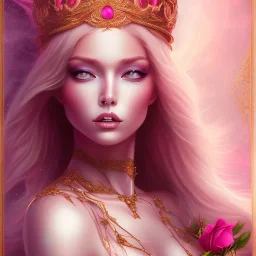 Rose goddess, pink eyes