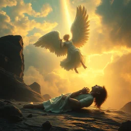 fool body, Lost heaven with a falling angel, cinematic BG, enchant color, speed lines, 8k, dramatic scene,