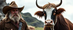 Gandalf as a cowboy, Gimli as a cow