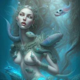 sango fantasy, fantasy magic, intricate, sharp focus, illustration, highly detailed, digital painting, concept art, matte, artgerm and paul lewin and kehinde wiley, masterpiece sexy lips African lady fish body mermaid turquoise space lady beach sea under water mermaid seaweed