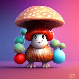 mushroom with cute face