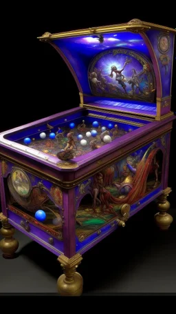 A purple pinball themed carnival painted by Leonardo da Vinci