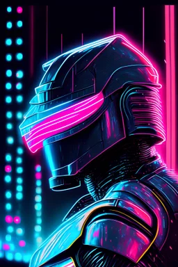 Robocop with neon reflections