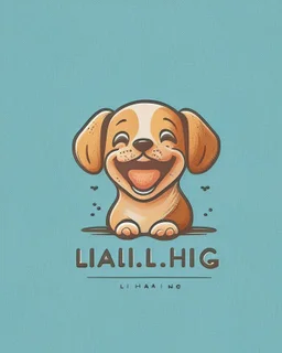 Laughing little puppy logo design Laughing little puppy logo design