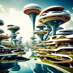 Architecture in the Future, Landscape, with crazy houses