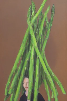 Full body portrait, painting, medium shot lady volumetric asparagus