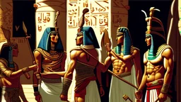 Phoenician soldiers received by the Pharaoh of Egypt for dinner