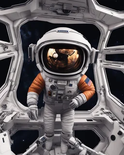 Astronaut in a spacecraft 8k