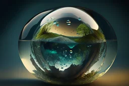 A glass sphere with a world inside