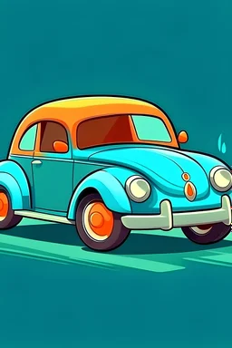 2D car animation cartoon