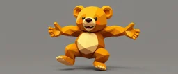 high poly teddy bear fighter with outstretched arms