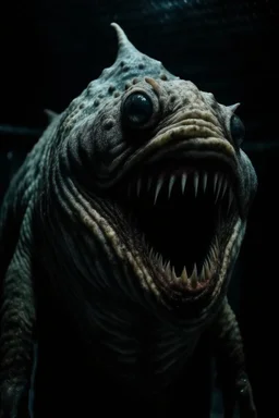 Moth / shark hybrid in a body horror movie
