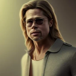 Brad pitt, pyjamas, Ambiance dramatique, art background, dramatic lighting, volumetric lighting, hyperrealisme, 8k, high quality, lot of details, fit within portrait