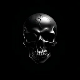 Brutal skull in fluid darkness minimalism