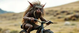 what sauron actually looks like as a hairy biker gremlin on a long long bike
