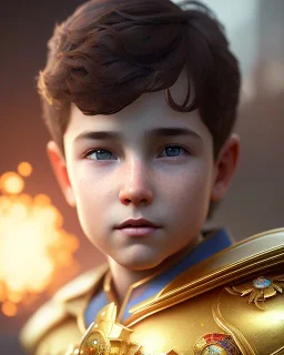 A small boy child fantasy, head and shoulders, 8k resolution concept art portrait by Greg Rutkowski, Artgerm, WLOP, Alphonse Mucha dynamic lighting hyperdetailed intricately detailed Splash art trending on Artstation triadic colors Unreal Engine 5 volumetric lighting Splash art fantasy"