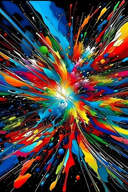 abstract Multi Color explosion of artificial inteligence celestial vector Painting