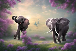 flower blossom and elephant blue sky