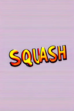 word squash , in typography style , gradient background