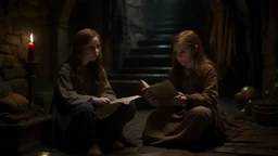 In this exciting chapter, Sam and Lily realize that their mission is not limited to confronting terrifying challenges, but rather a greater axis than life and death. They gather to sit down over an ancient mystery, which is considered the key to restoring peace to the Ghost Children. The scene reflects an atmosphere of seriousness and deep thought, as Sam and Lily contemplate the points and details of the puzzle. The atmosphere is quiet, clouded by silence and the sensitivity of the moment, as