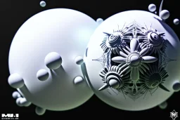 Big White Sphere with small white Tentacles wrapping black Reality