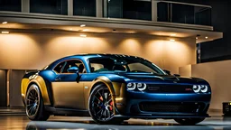 Bugatti x Dodge challenger , REAR view, perfect model, perfect details, perfect everything,desktop wallpaper, 4K, Cinematic