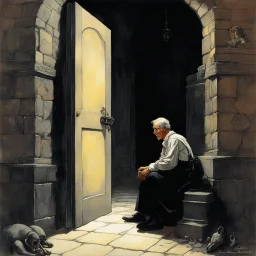 [art by Norman Rockwell] in the world of Darkness Has Many Doorways, where Hell is paved with good intentions, there exists a realm shrouded in mystery and fear. It is a place where the line between reality and fantasy blurs, where nightmares take form and darkness reigns supreme. a fortress of black stone and shadowy secrets: within its walls, the most powerful sorcerers and warlocks gather, their intentions as murky as the depths of the abyss.