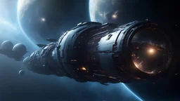 Hyperrealistic. Alien space at the view of the earth. big futuristic city