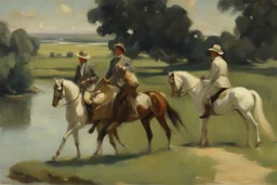 day, rocks, lagoon, sci-fi movies influence, cosmic and futuristic influence, bernard van beek and alfred munnings impressionism paintings