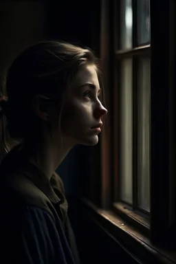 She Waits By The Window cinematic dramatic hd hig hlights detailled real wide and depth atmosphere