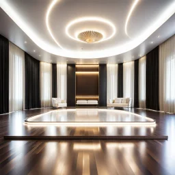 beautiful dance stage in luxury modern hall dynamic lights, modern furniture