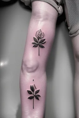 Small tattoo in the leg above the foot in the shape of the astra flower Photorealistic