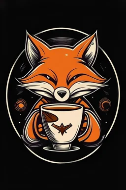 Coffeeshop Logo of a fox holding coffee