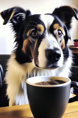 Dog drank coffee
