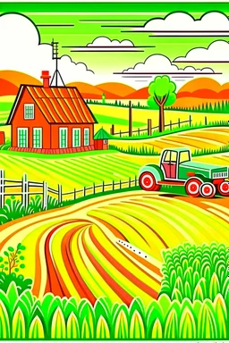 hand painted modern farming cartoon poster