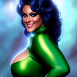 ultra detailed fullbody portrait of beautiful booty busty Fahrenheit, wearing darkblue skintight costume, extremely detailed digital painting, intrincate, extremely detailed smiling face,crystal clear Big Green eyes, in the style of adam hughes , mystical colors , perfectly centered image, perfect composition, rim light, beautiful lighting,8k, stunning scene, raytracing