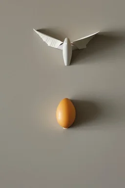 an egg with an angle wing