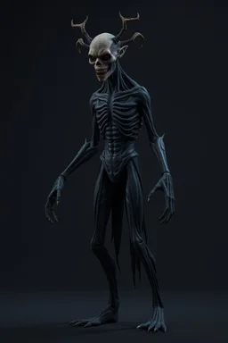 humanoid monster for a horror , silent hill style, creepy, 3d model, t-pose, full length, vampire