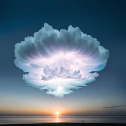 photo of a breathtaking FLOATING clear glass cloud that is filled with shimmering bioluminescent lightning