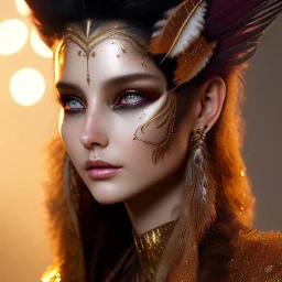 woolitize, neytiri, rusty metal, feathers, Dryad, fae, sidhe, ominous, nature, plants, wildflower, facepaint, dnd character portrait, intricate, oil on canvas, masterpiece, expert, insanely detailed, 4k resolution, retroanime style, cute big circular reflective eyes, Pixar render, unreal engine cinematic smooth, intricate detail , soft smooth lighting, soft pastel colors