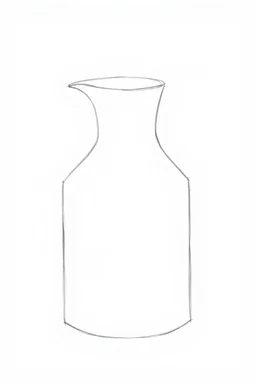 Minimalist outline of a straight sided jug in pencil in the style of the sketches of Van Gogh