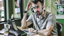 guy on phone mad about missing delivery of second table