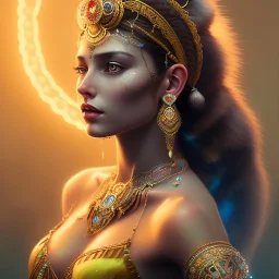 suru wolf as gypsy woman with arms above her head ,yoga artist , 4k, Masterpiece, perfect eyes looking down, Digital Illustration, Cinematic Lighting, Realistic, Sharp Focus, Centered, Beautifully Lit, Bioluminescent by Stanley Artgerm Lau