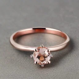 delicate thin ring with tiny diamonds and morganite, rose gold, thin ring