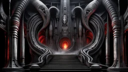 The pit of doom h. r. giger. the naked truth. white and red. smoke and fire. fantasy concept art, exquisite realism, a masterpiece, dynamic lighting, hyperdetailed, intricately detailed, deep color, Unreal Engine, volumetric lighting , Epic cinematic brilliant stunning intricate meticulously detailed dramatic atmospheric maximal,