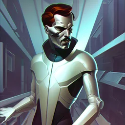 Futuristic, cyberpunk, Friedrich Nietzsche,Comic style