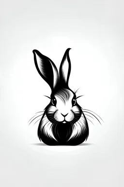 Rabbit logo design, mockup, Motivation, Text, picture, pencil, detailed, high resolution, style Mockup, colored, vector lines, shadow, colored, black and White ar 2: 3