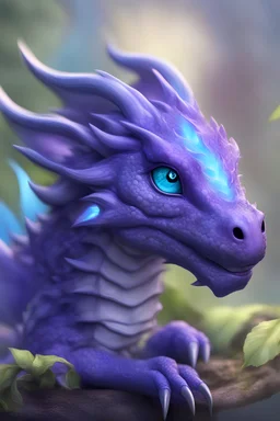purple small dragon, blue eyes, small size