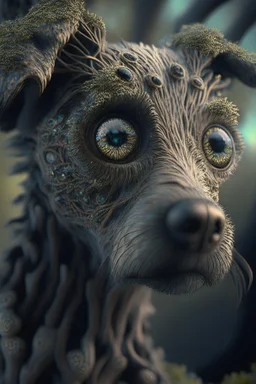 Variable tree dog creature ,insanely detailed, 16k resolution, perfect eyes, cinematic smooth, intricate detail